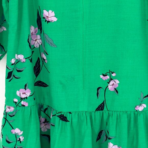 Ann Taylor Green Purple Floral Knee Length Dress Sz 4P Fairy Valentine Romantic - Picture 8 of 8